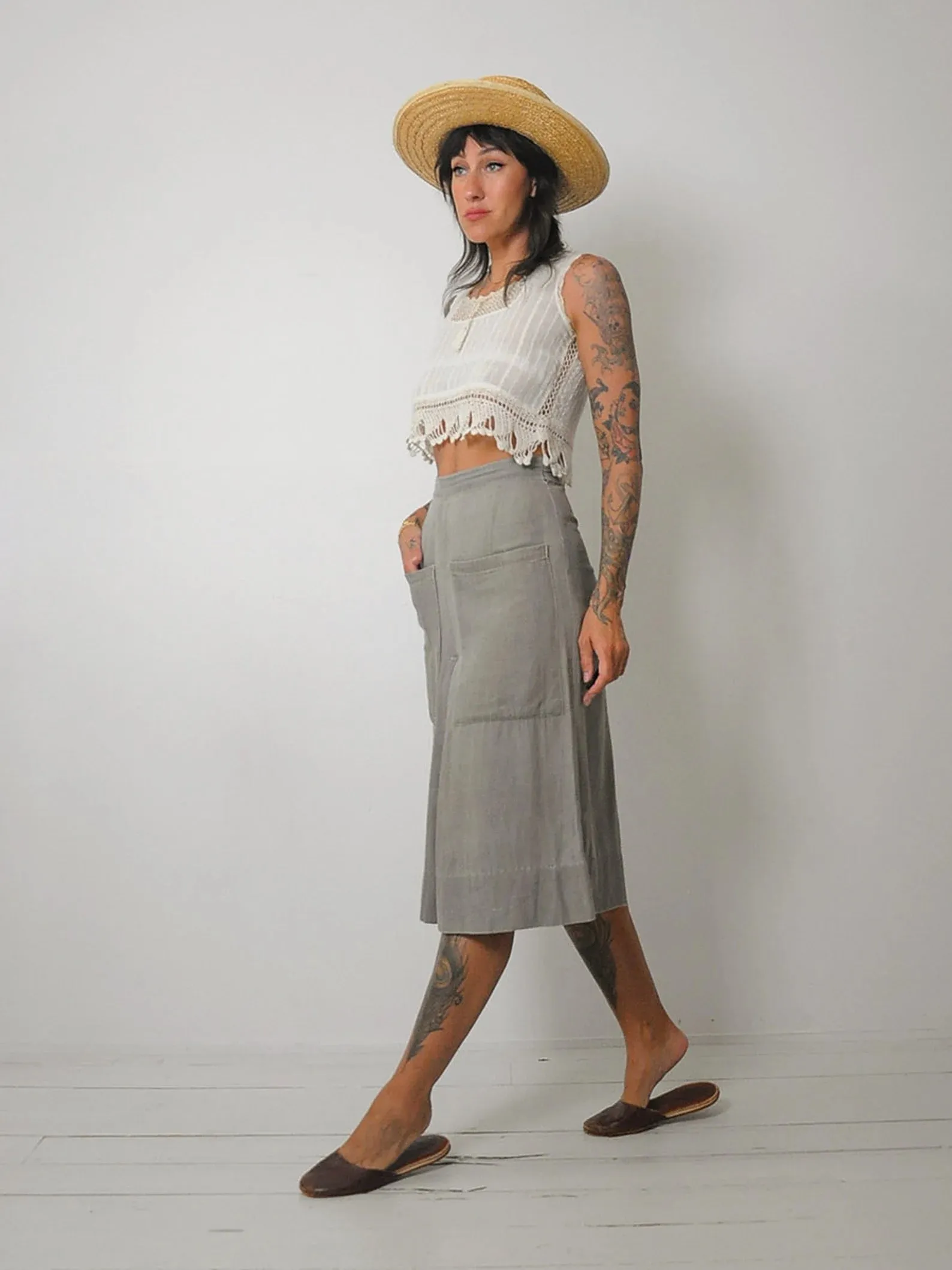 1940's Wide Leg Pleated Shorts