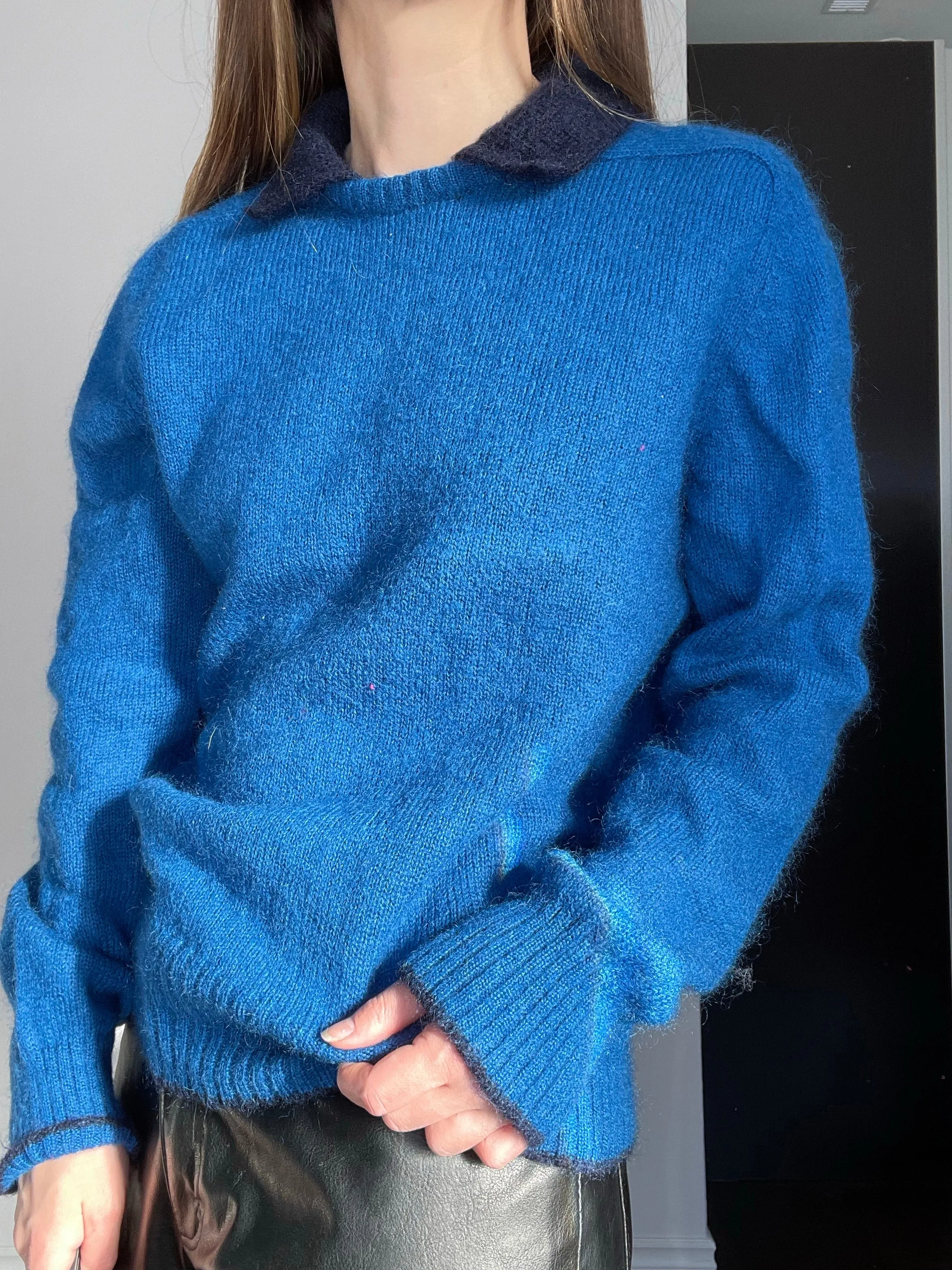 80s Antonio Pajares Collared Mohair Knit - L