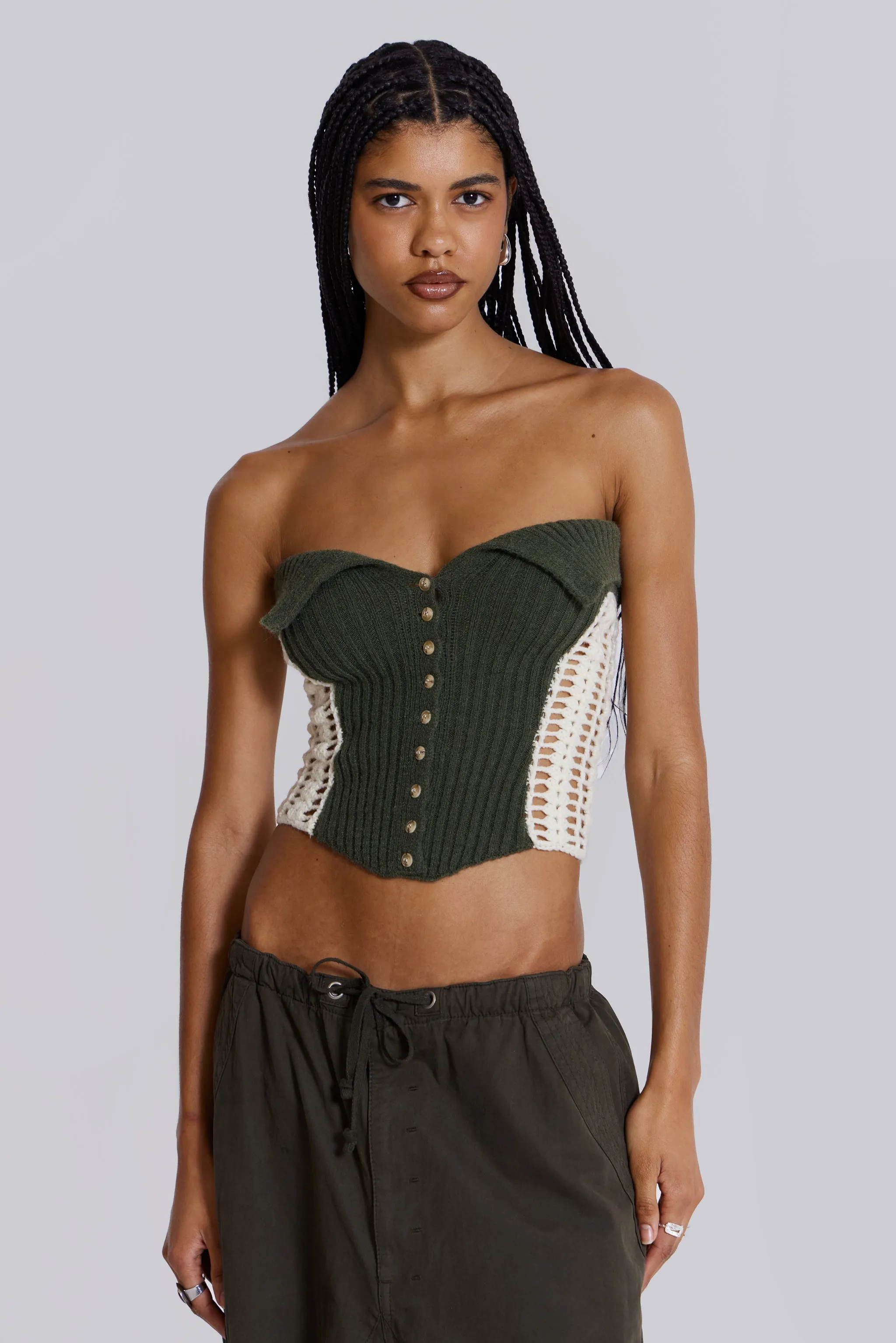 Akio Knitted Corset Top