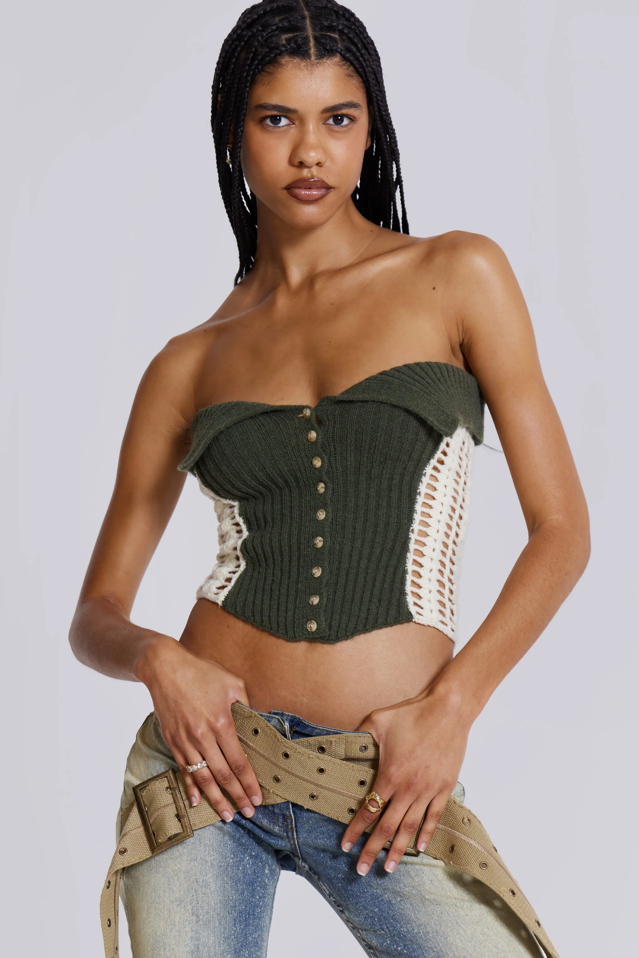 Akio Knitted Corset Top