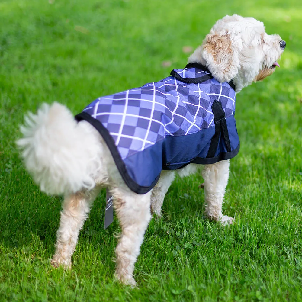 All Seasons Waterproof Dog Coat in Blue Check