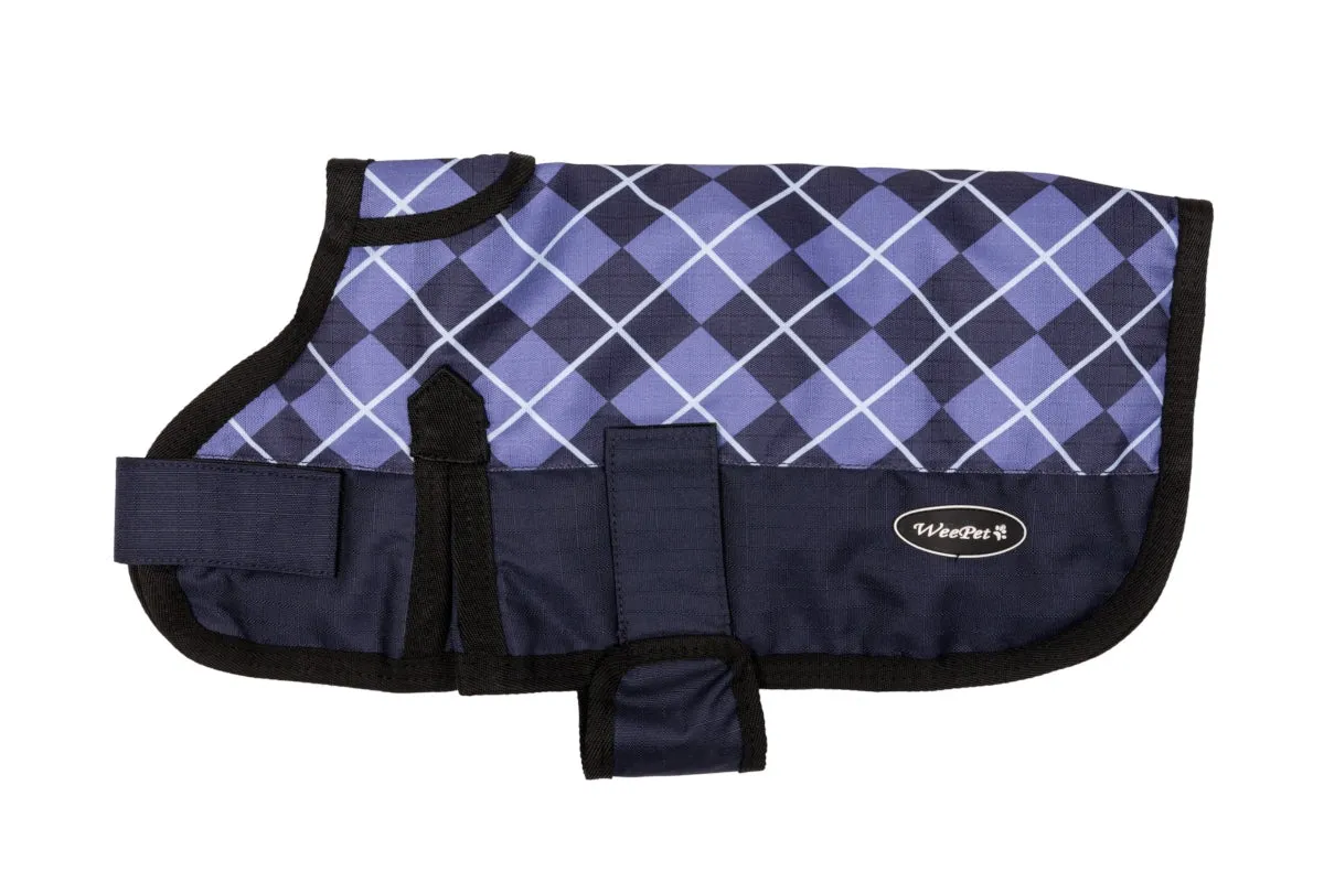 All Seasons Waterproof Dog Coat in Blue Check