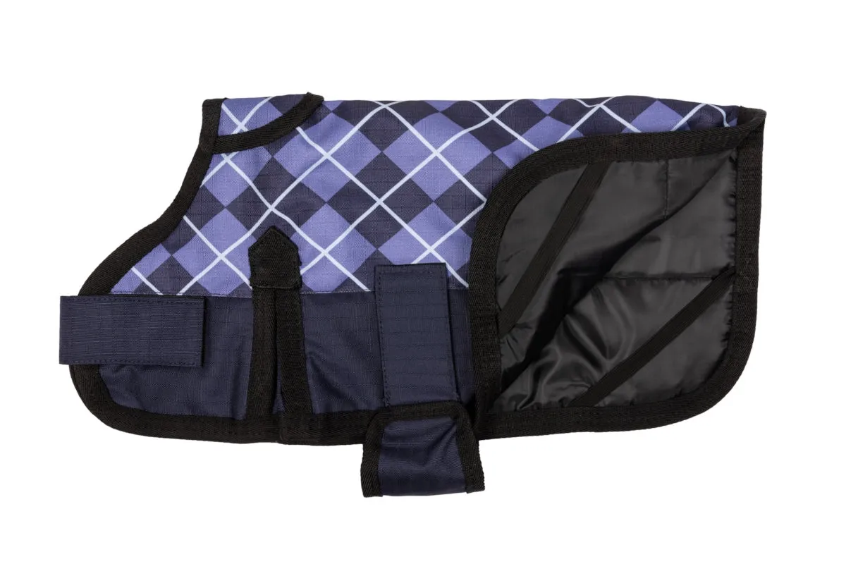 All Seasons Waterproof Dog Coat in Blue Check