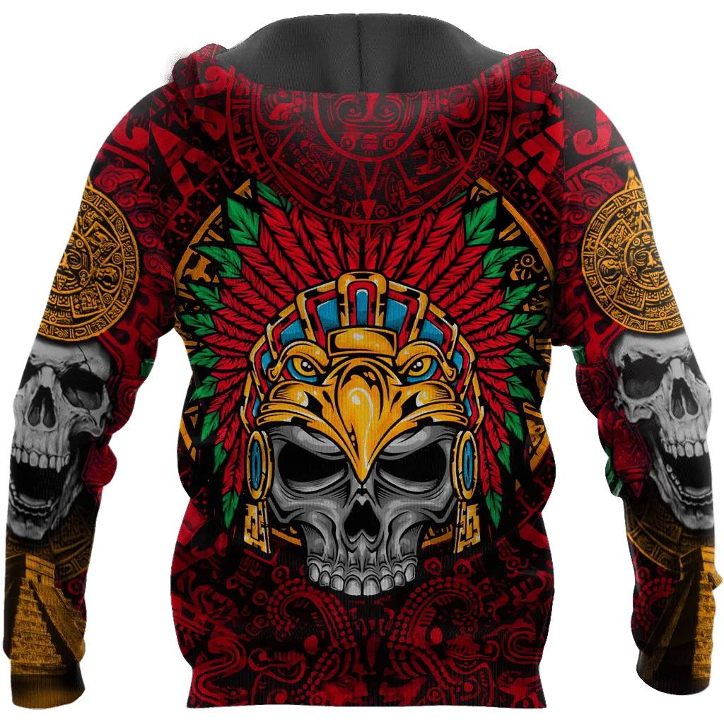 Aztec Eagle Warrior Skull All Over Printed Unisex Shirts