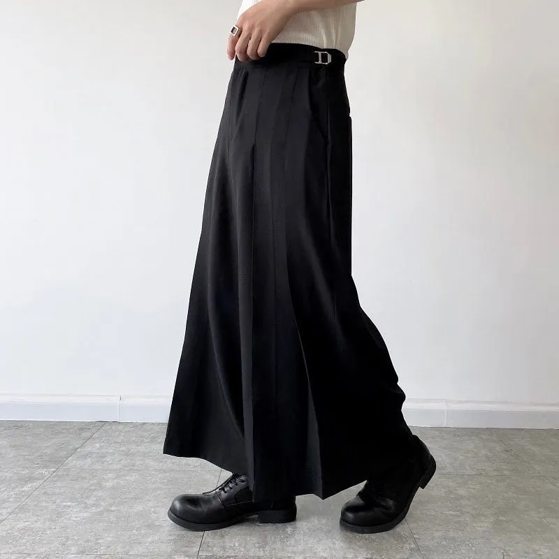 Black Pleated Wide Leg Culottes