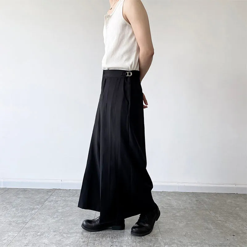 Black Pleated Wide Leg Culottes