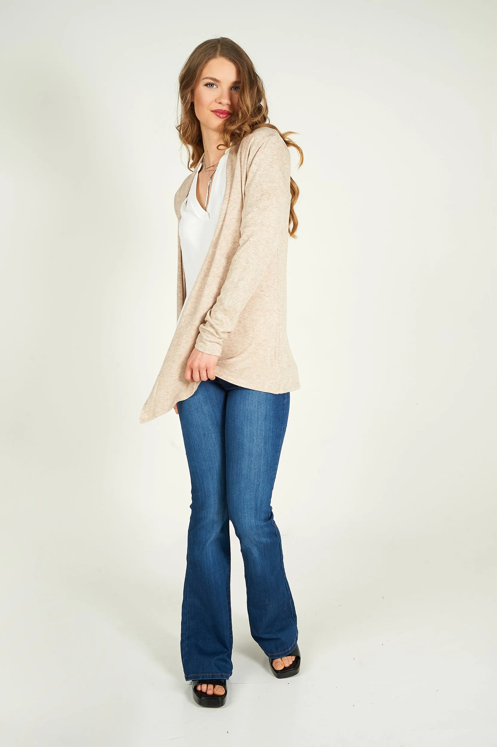 Cardigan mi-long ouvert - 13148 - (R-B3)