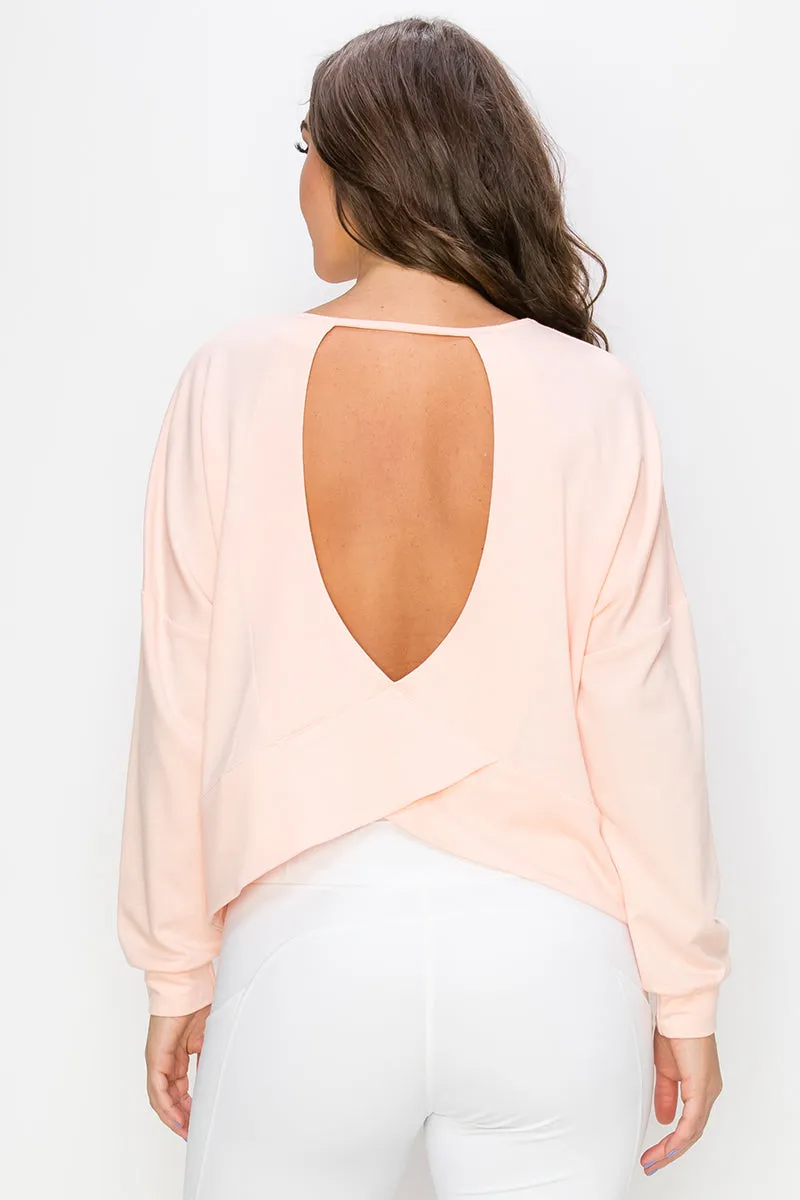 Cardio Cutout Open Back Long Sleeve Top