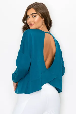 Cardio Cutout Open Back Long Sleeve Top