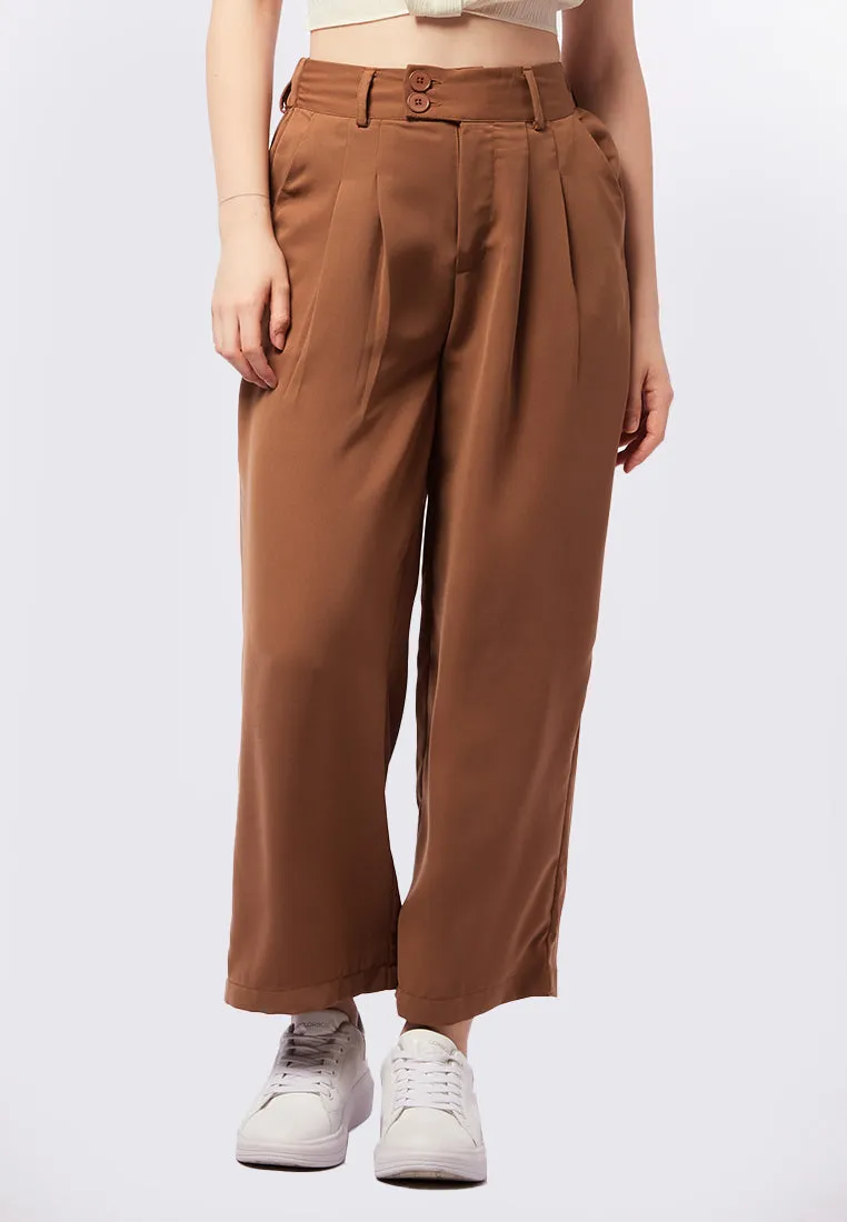 Cropped Culottes with Double Button Details