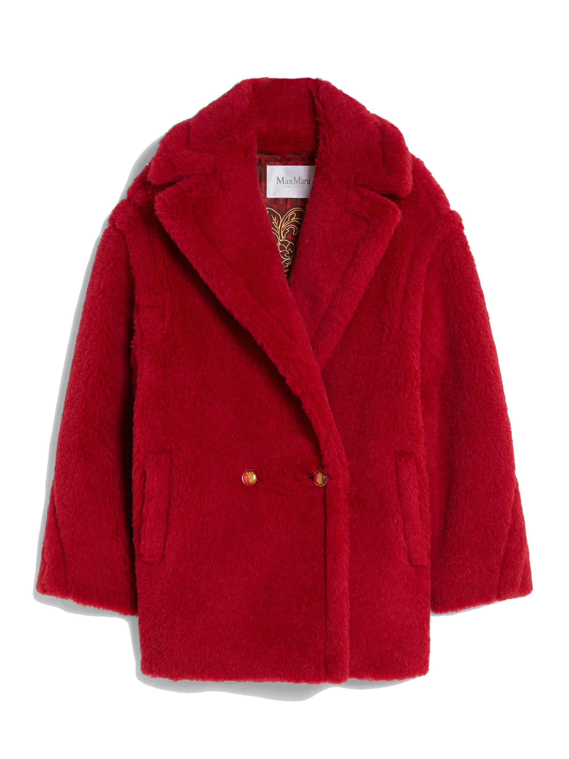 Cuba short Teddy Bear Icon Coat in alpaca and wool