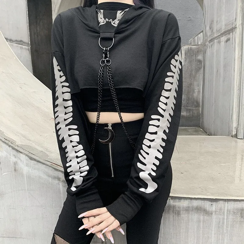 Demon Wings With Metal Chain Hoodie