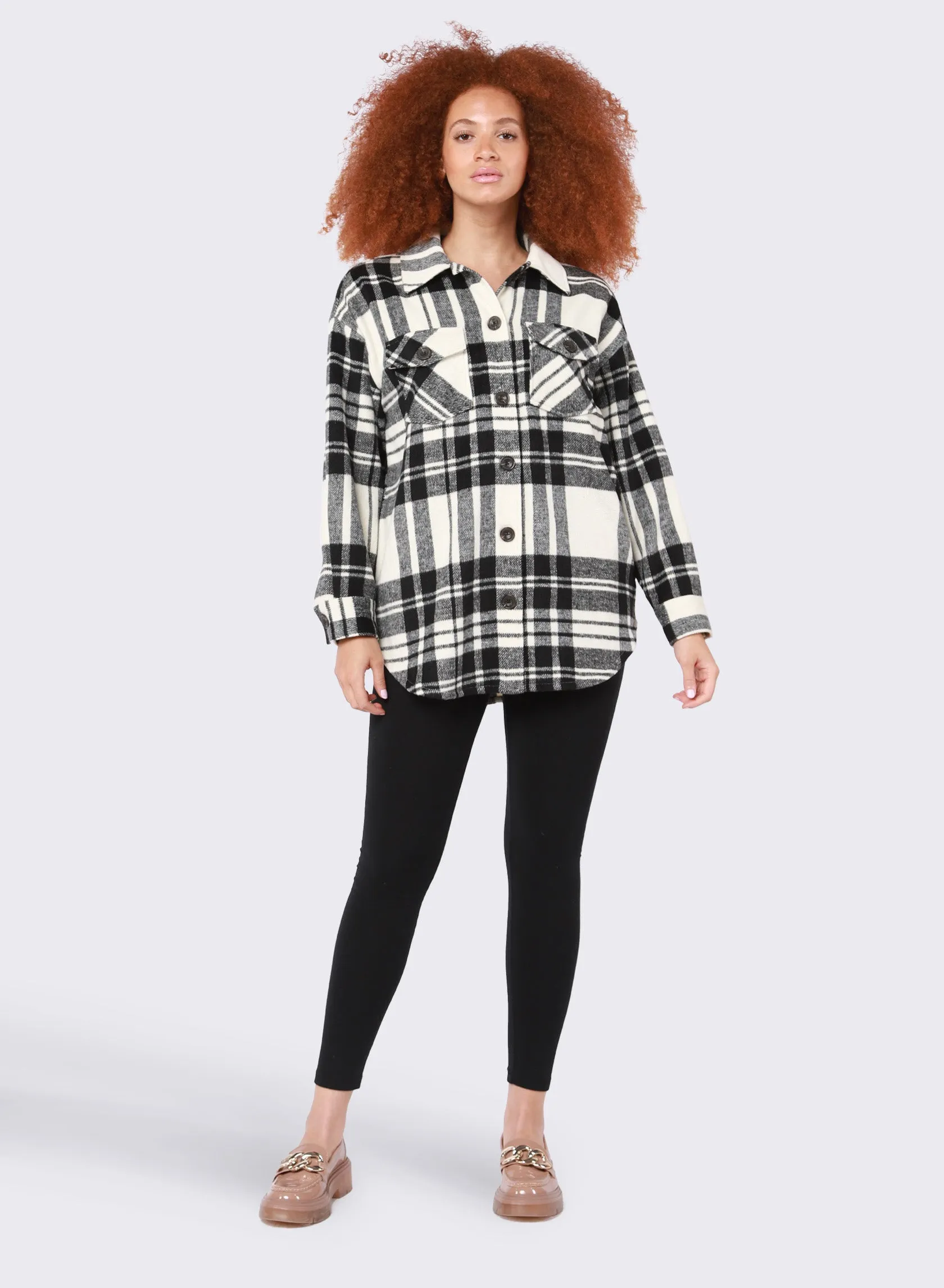 Dex Claudia Plaid Snap Front Shacket