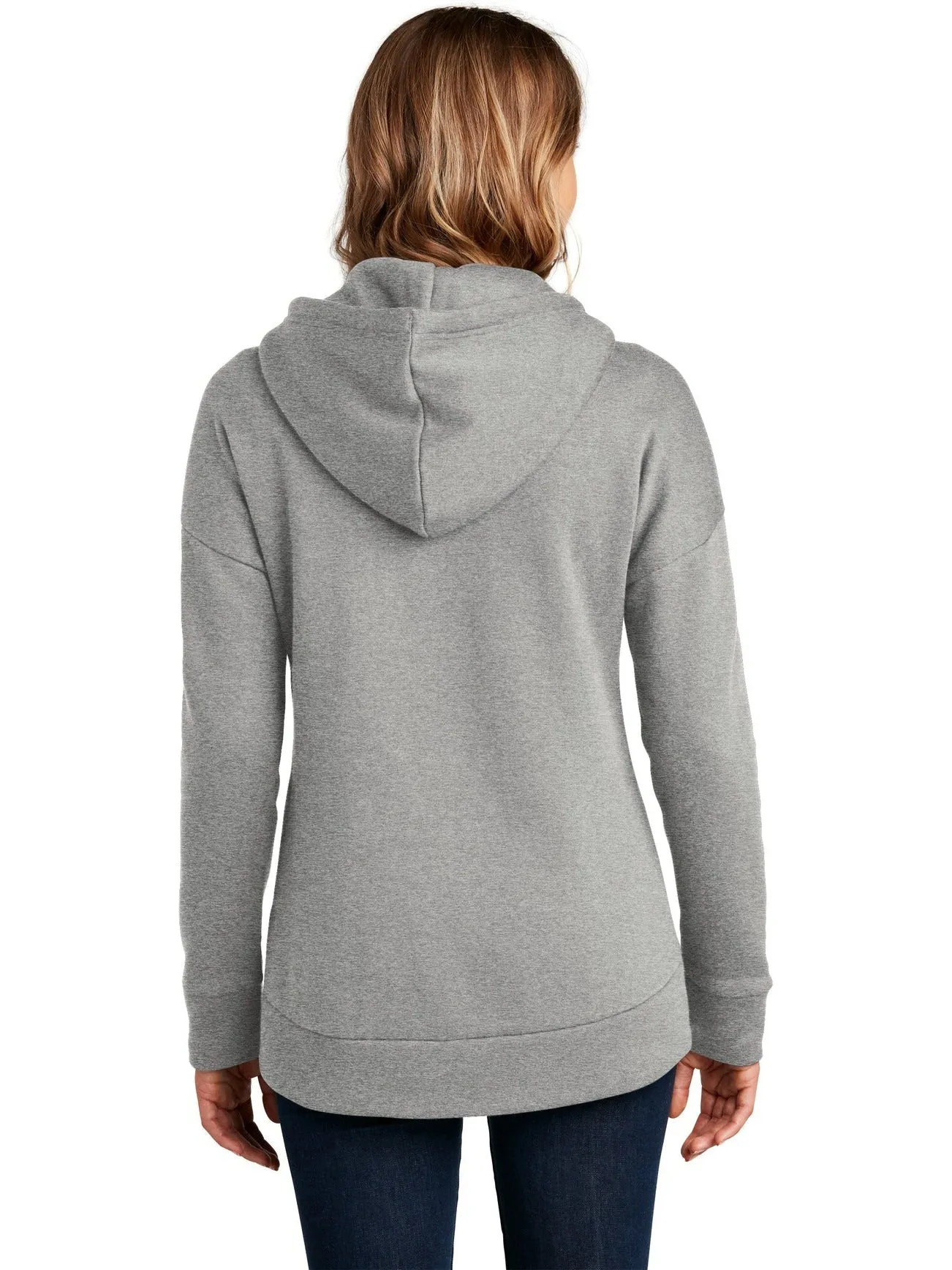 District Ladies Perfect Weight Fleece Drop Shoulder Full-Zip Hoodie