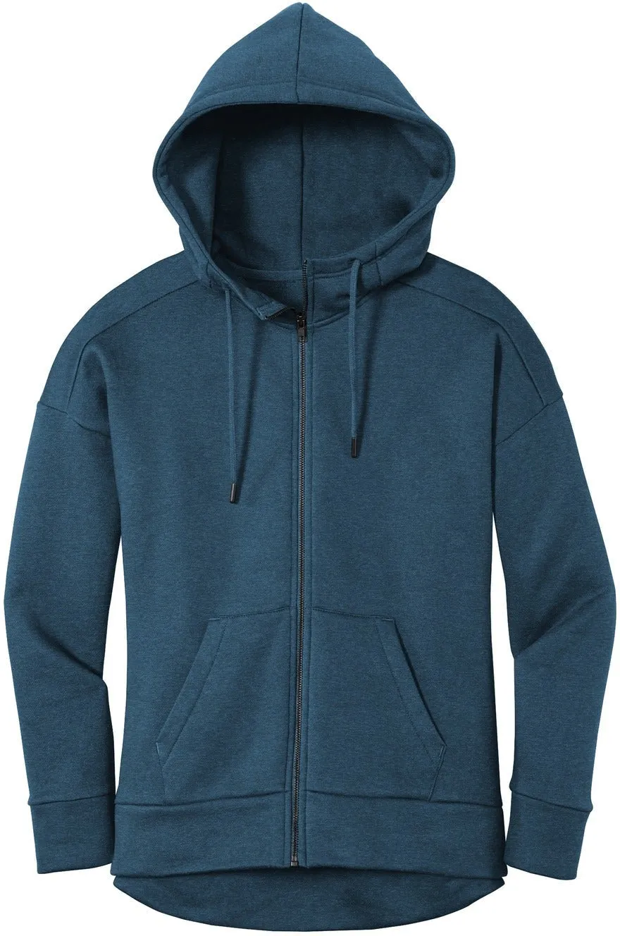 District Ladies Perfect Weight Fleece Drop Shoulder Full-Zip Hoodie