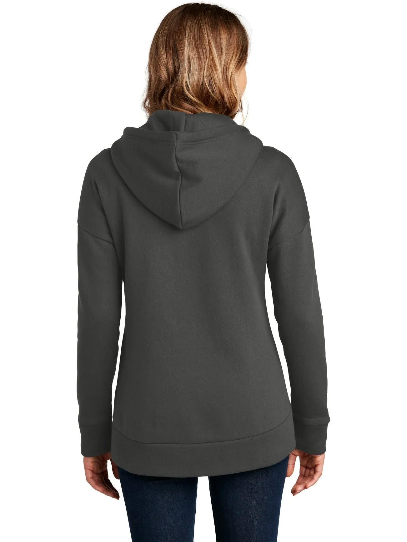 District Ladies Perfect Weight Fleece Drop Shoulder Full-Zip Hoodie