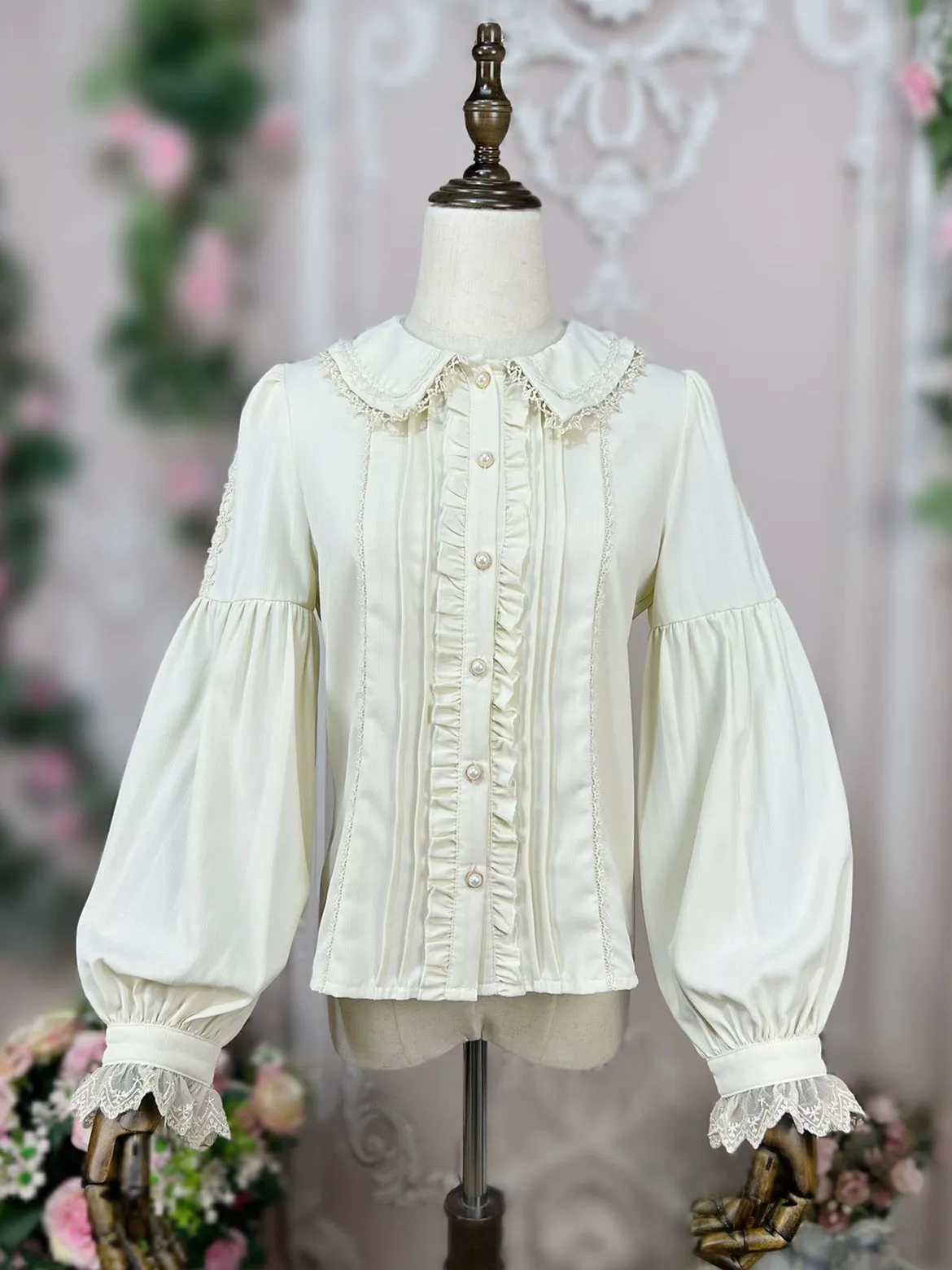 DMFS Lolita~Sweet Lolita Blouse Winter Doll Collar Shirt Long Sleeve Fit Top