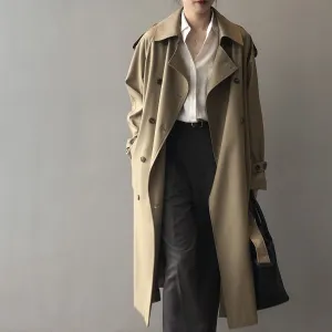 Double-breasted trench coat for women