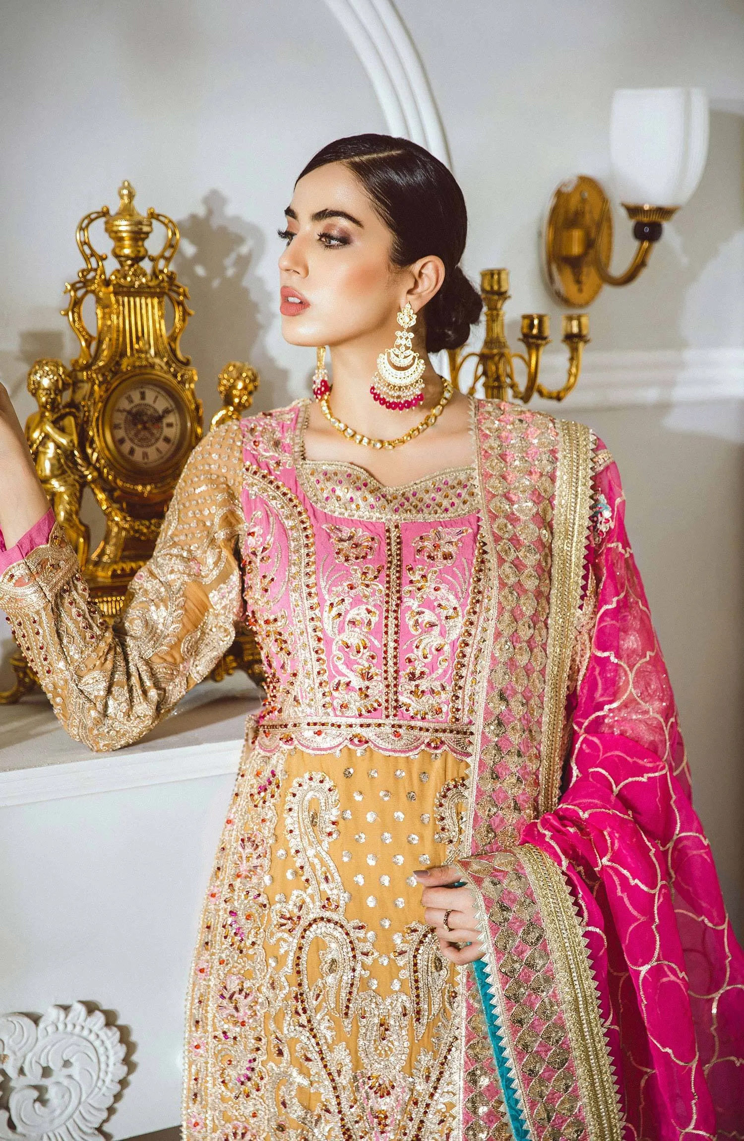 Elegant Pakistani Women's Dress in Pink Color #PF181