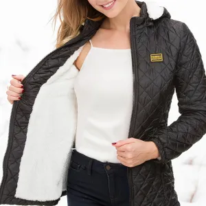 Elin | Fleece lined zipper quilt coat with hood