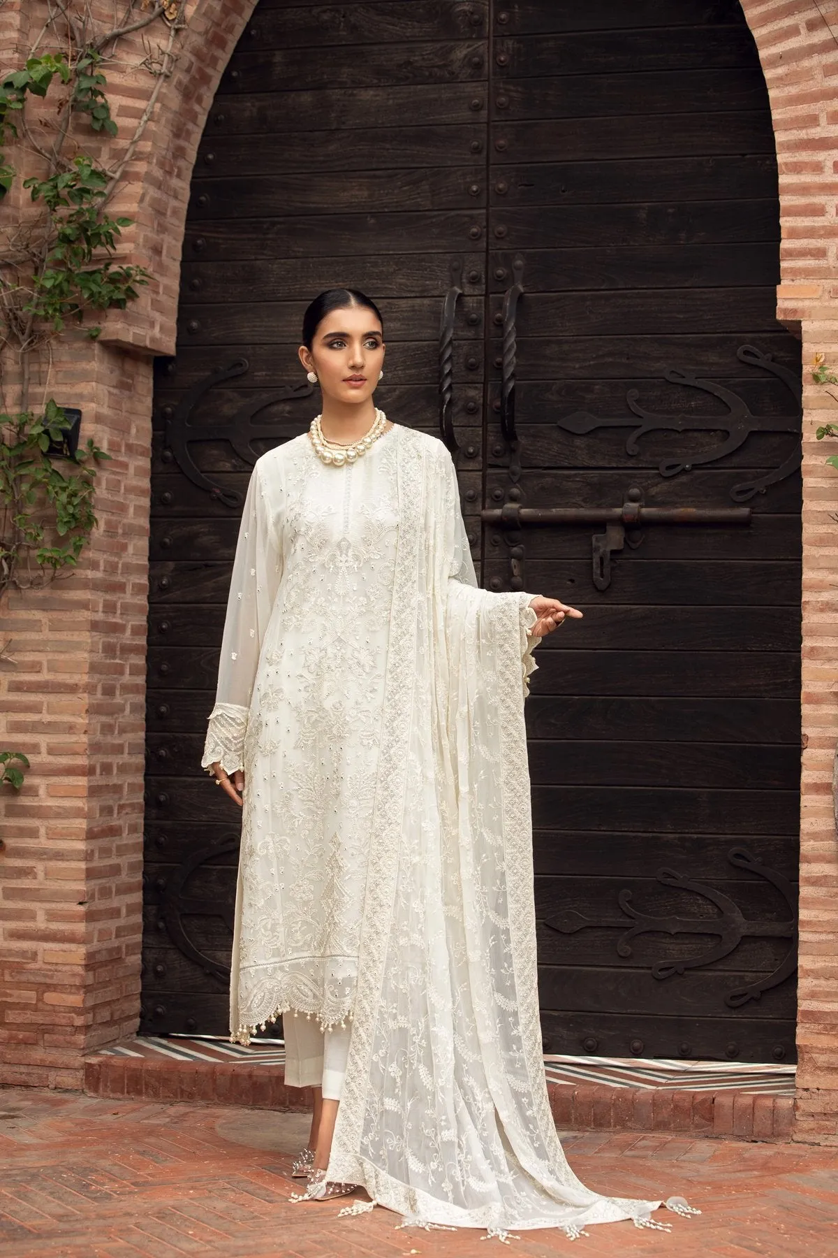 Embroidered White Salwar Kameez Online 2021 #PF139