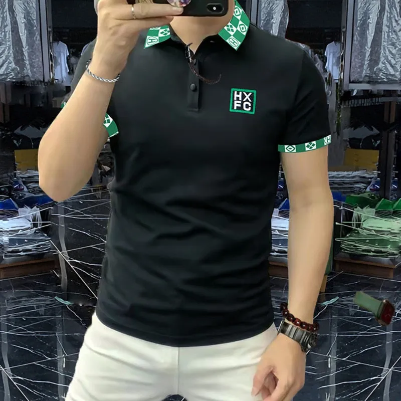 Emerald Vintage Pattern Slim Polo Shirt