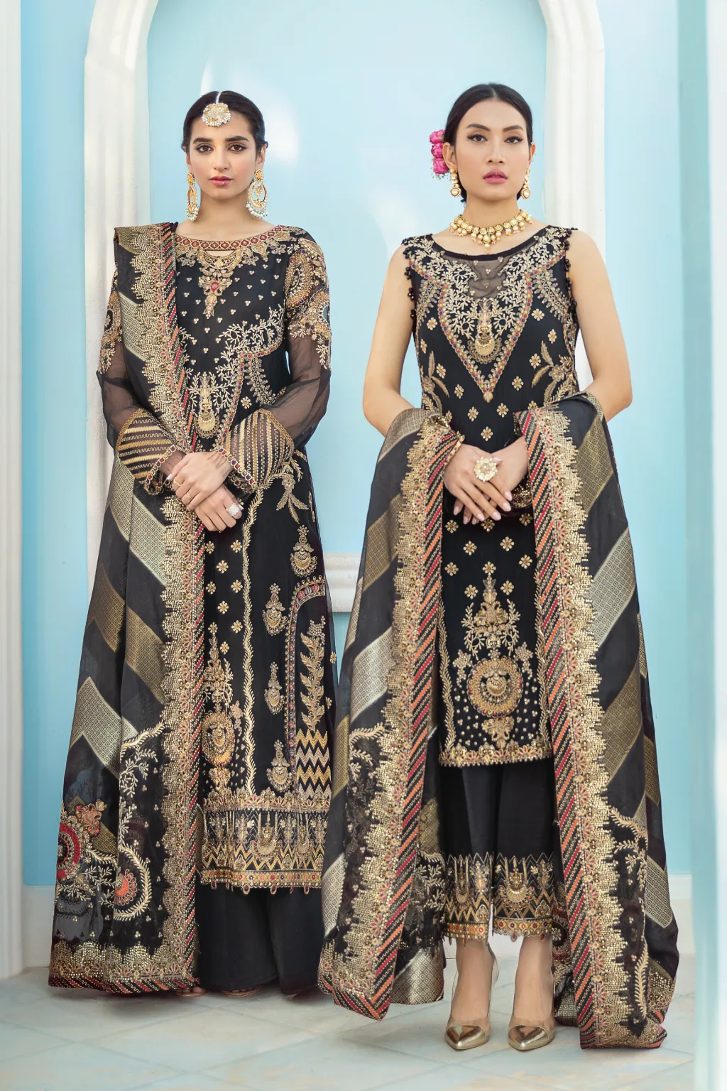 Fancy Black Salwar Kameez in Premium Chiffon #PF468