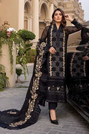 Fancy Pakistani Chiffon Dress in Black Shade #PF412