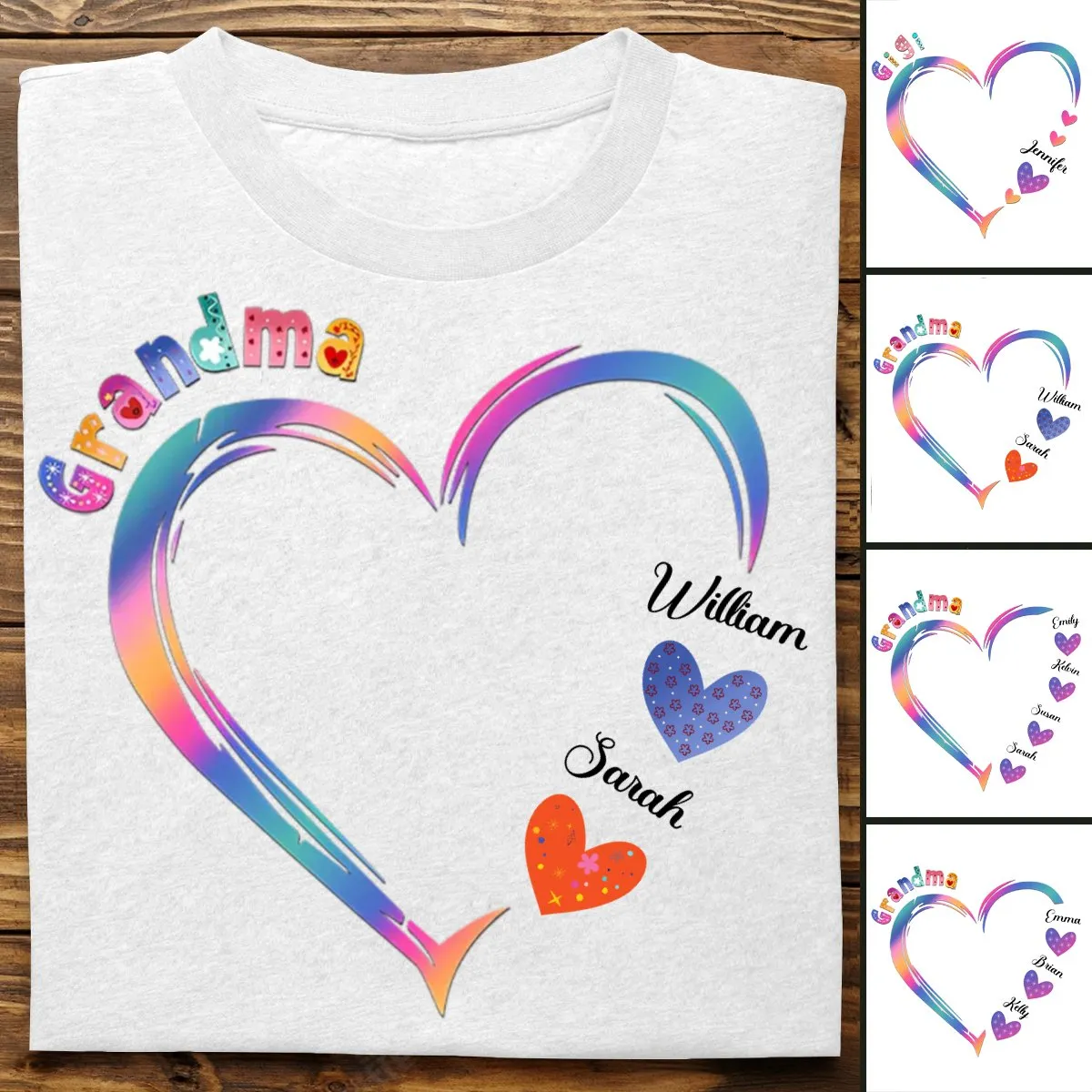 Grandkids - Grandma and Grandkids - Personalized T-shirt