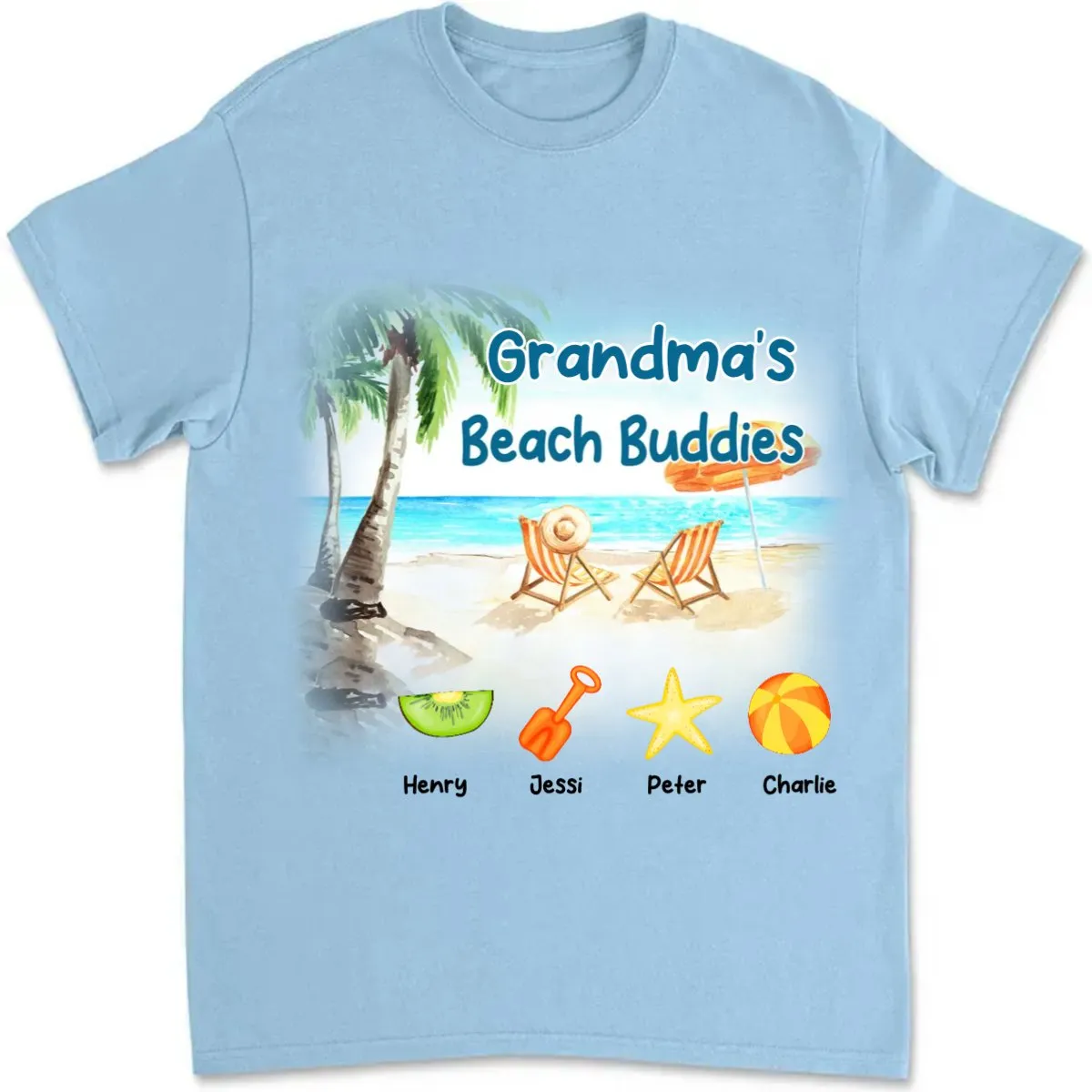 Grandma - Grandma's Beach Buddies - Personalized T-Shirt