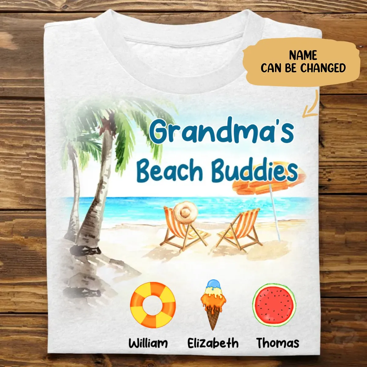 Grandma - Grandma's Beach Buddies - Personalized T-Shirt