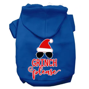 Grinch Please Screen Print Dog Hoodie Blue Xl (16)