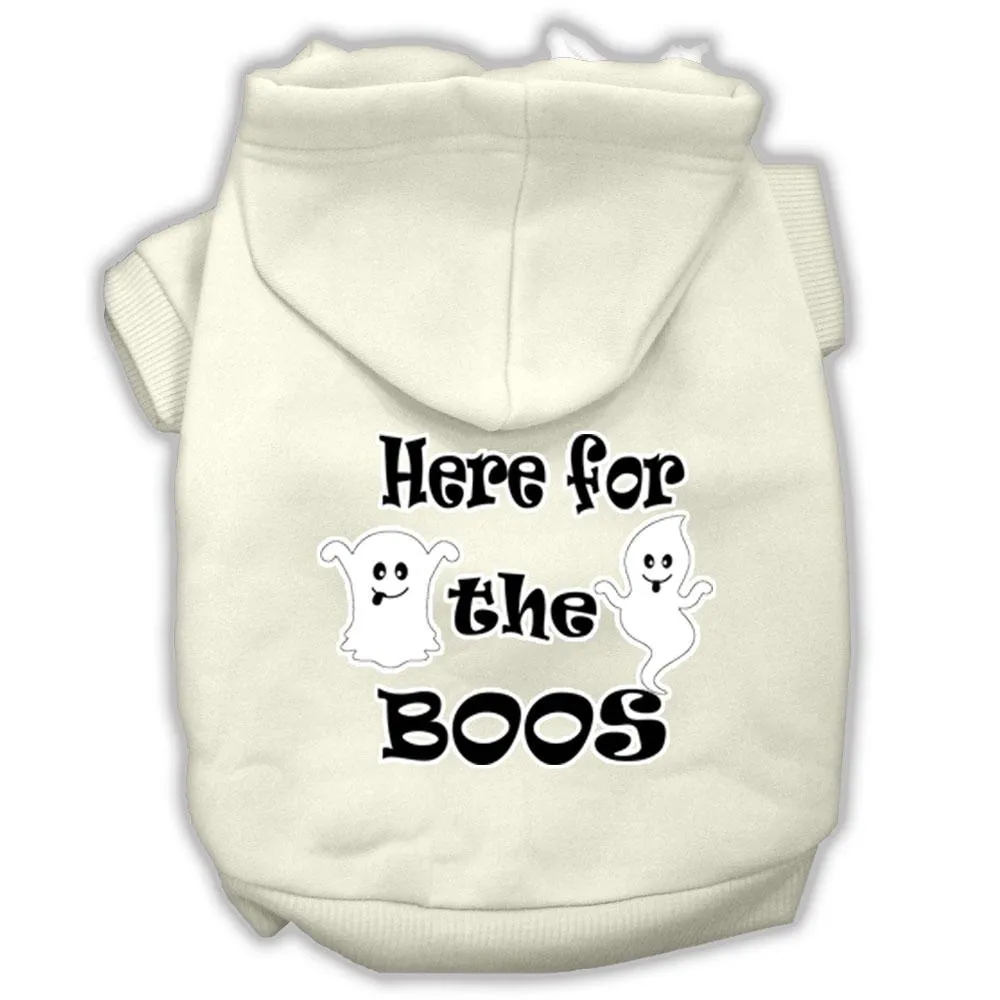 Here For The Boos Screenprint Dog Hoodie Cream Xxl (18)