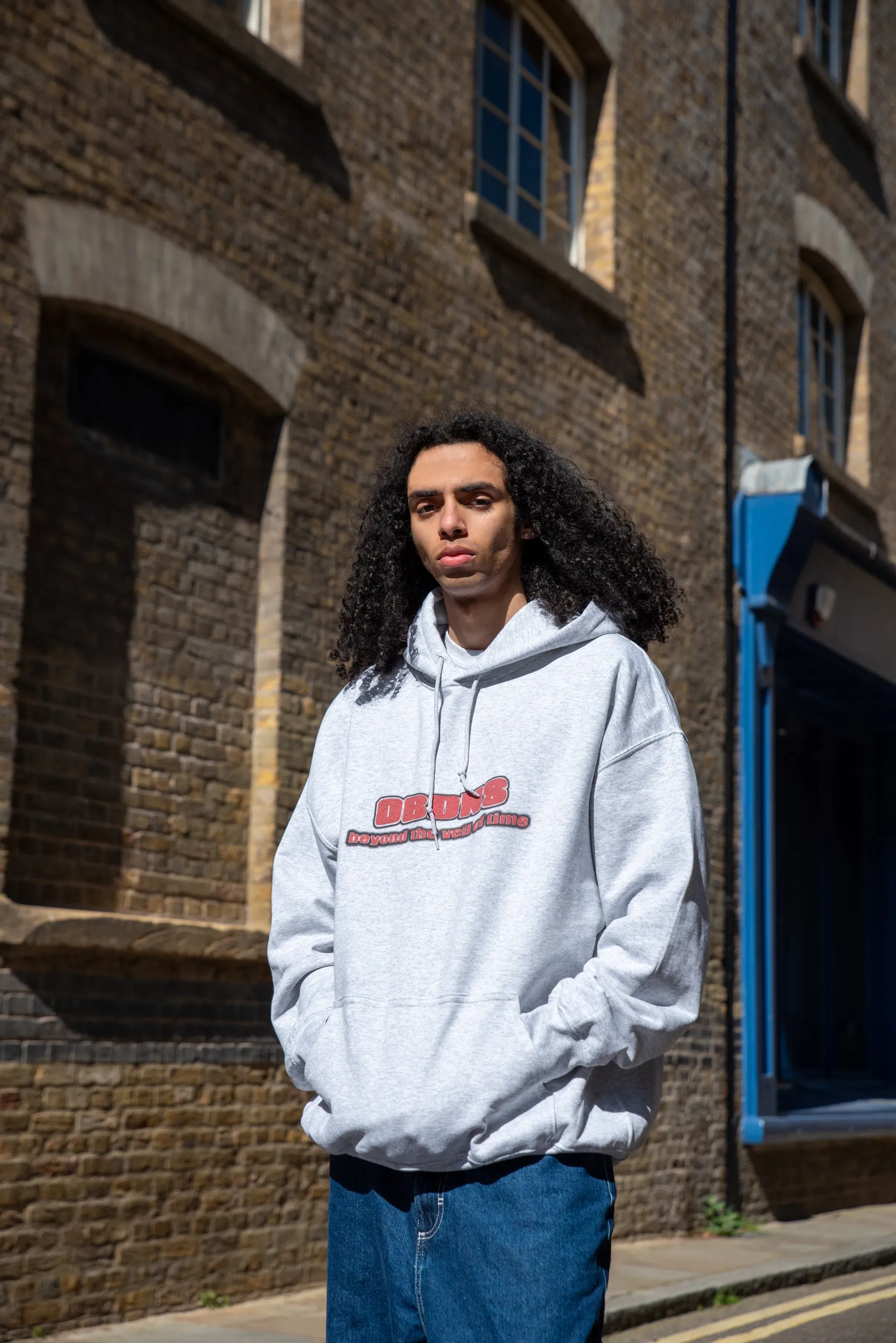 Hoodie in Ash Grey With Beyond The Veil Of Time Print