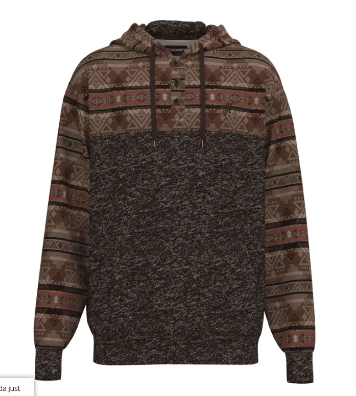 Hooey Men's Jimmy Rust Aztec Hoodie HH1194AZRU