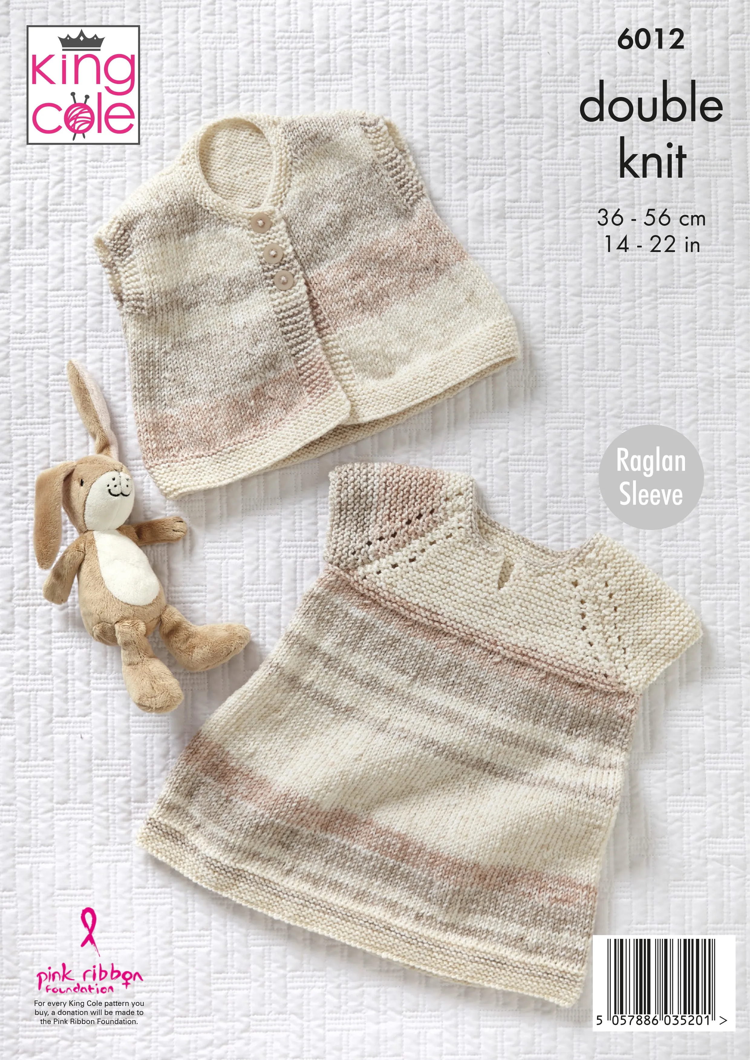 King Cole 6012 Double Knitting Pattern - DK Baby Cardigan, Dress & Gilet