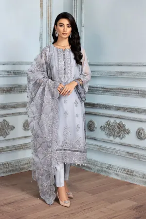 Latest Pakistani Party Wear in Light Grey Shade #PF288