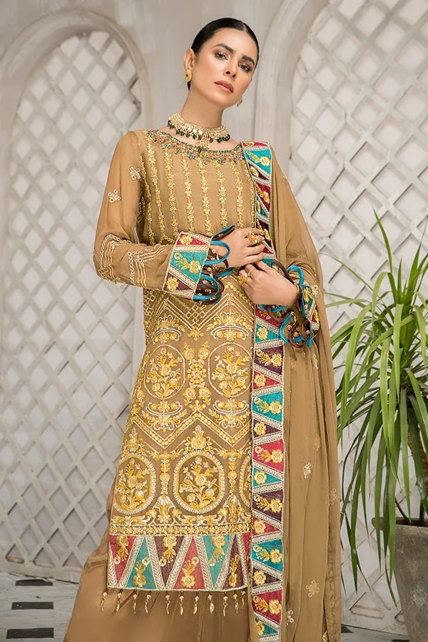 Latest Party Wear Kameez Salwar in Beige Shade #PF352