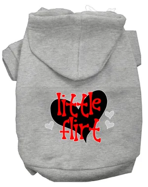 Little Flirt Screen Print Dog Hoodie Grey Xs