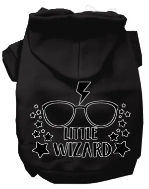 Little Wizard Screen Print Dog Hoodie Black Xs