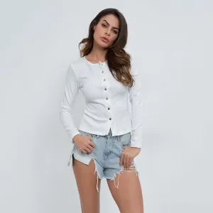 Long Sleeve Slim White Shirt