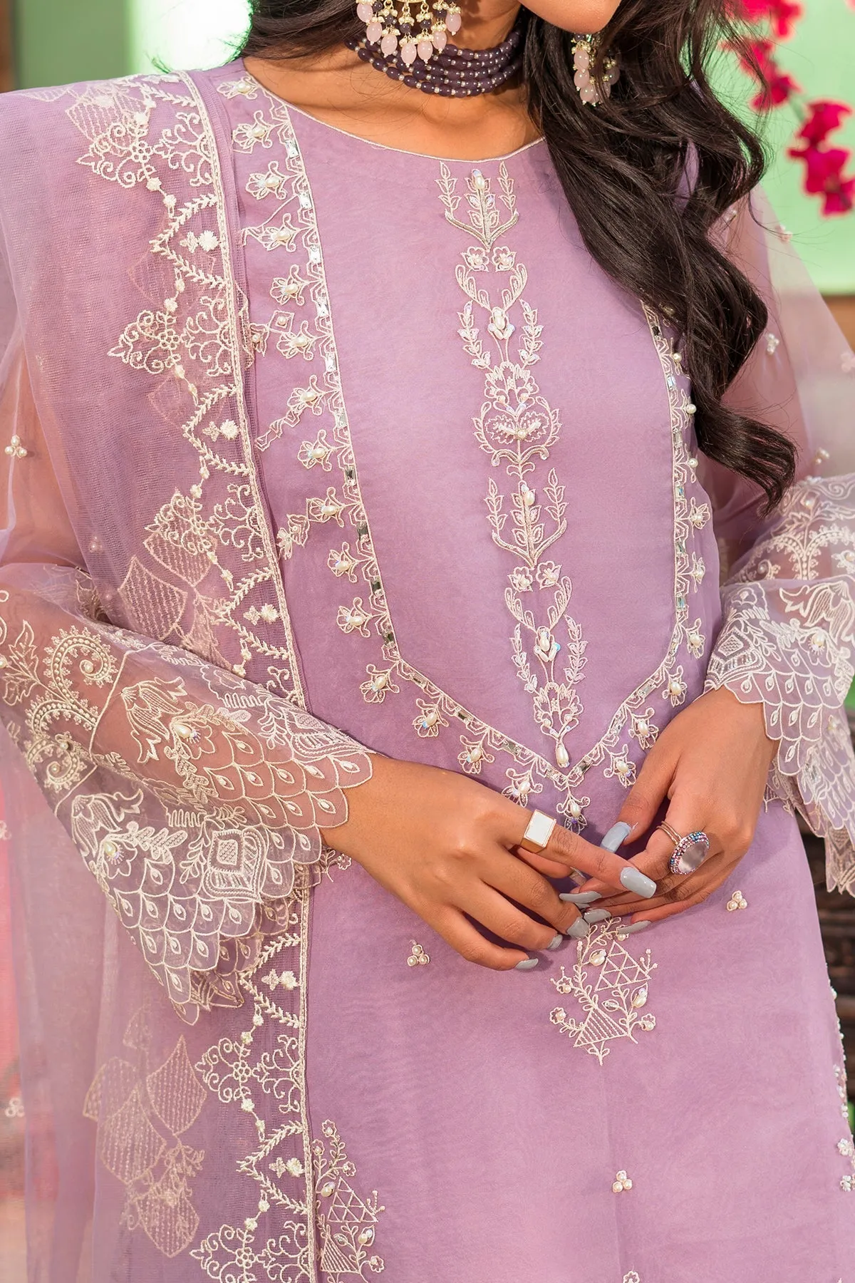 Luxury Lilac Organza Pakistani Salwar Kameez Dupatta Salwar Suit