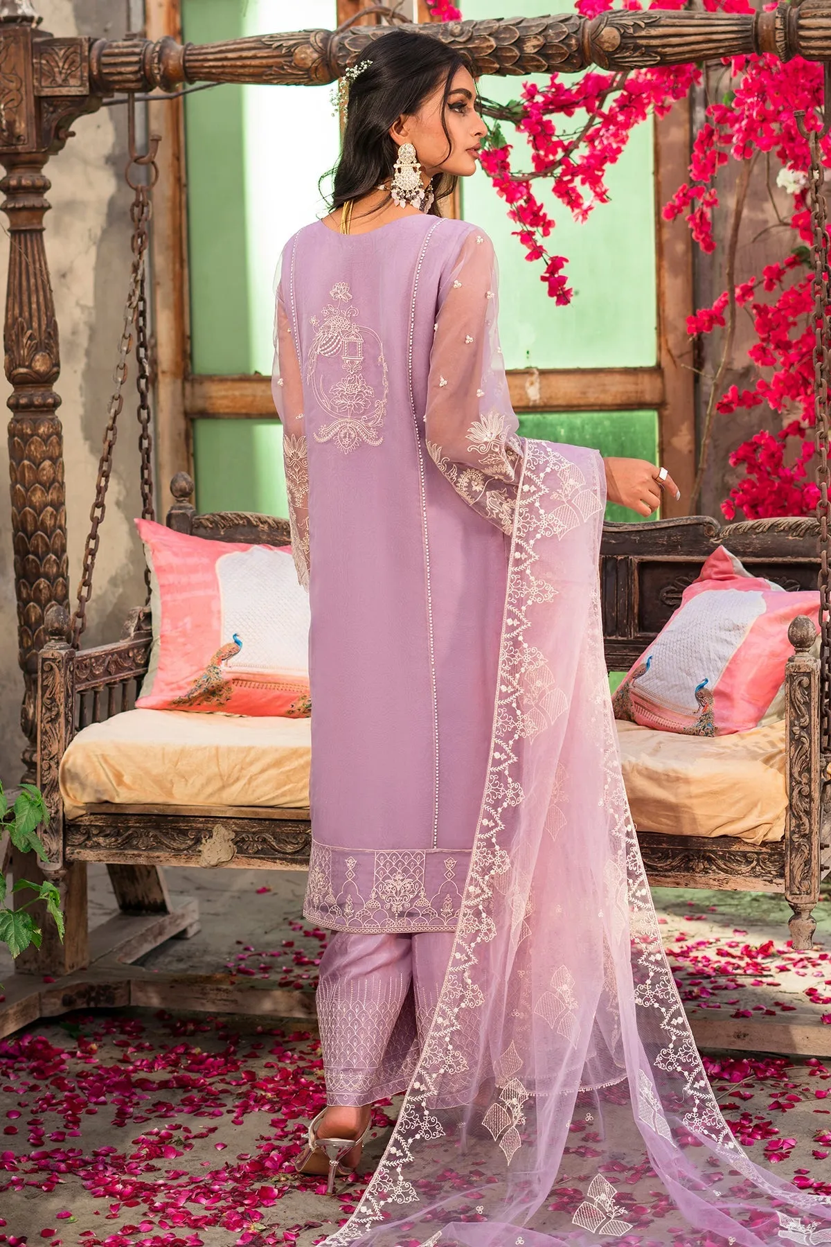 Luxury Lilac Organza Pakistani Salwar Kameez Dupatta Salwar Suit