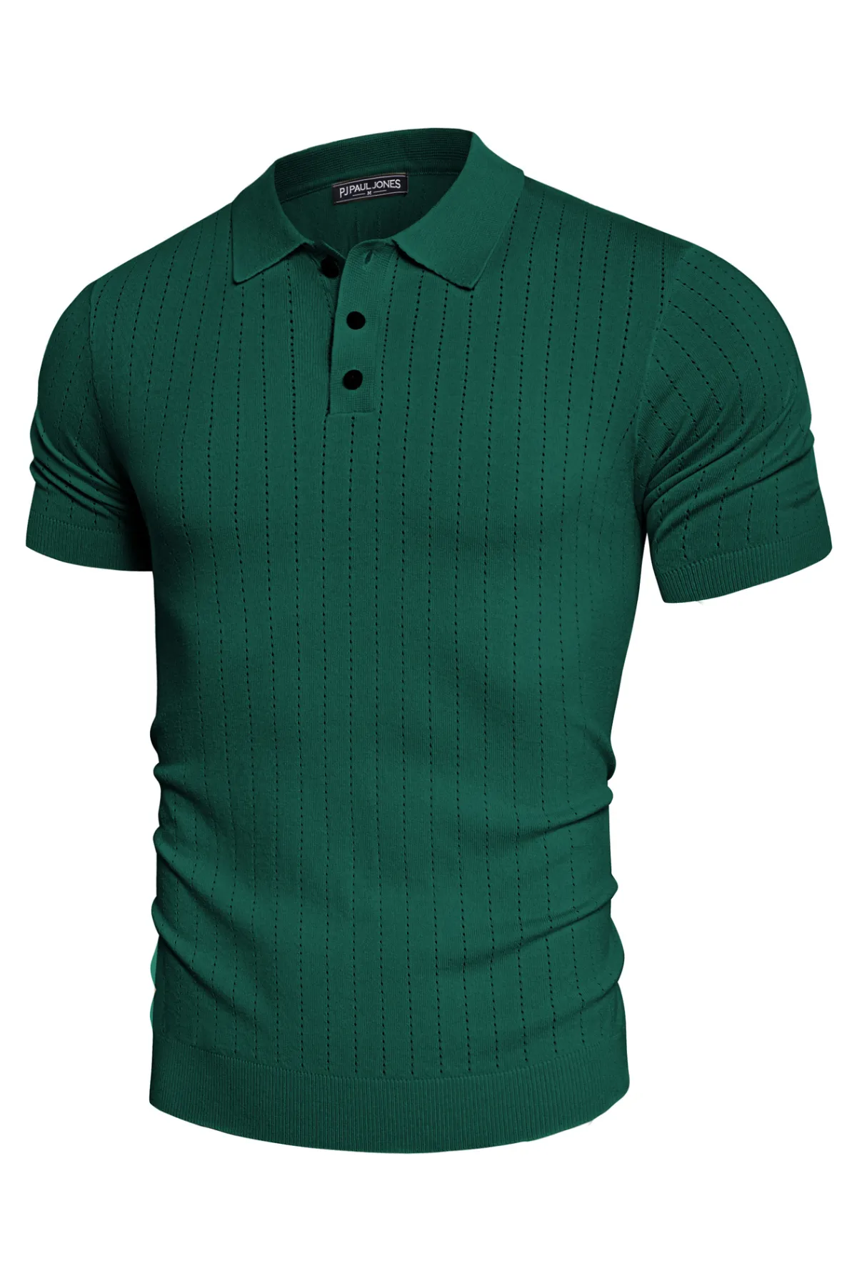 Men's Knit Polo Shirts Casual Short Sleeve Solid Button Down Pullover Polo T Shirts