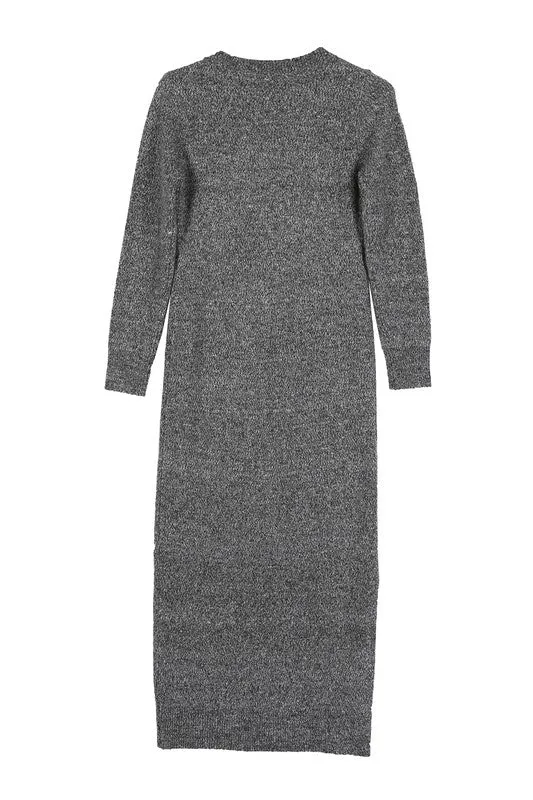 Mia V neck sweater maxi dress