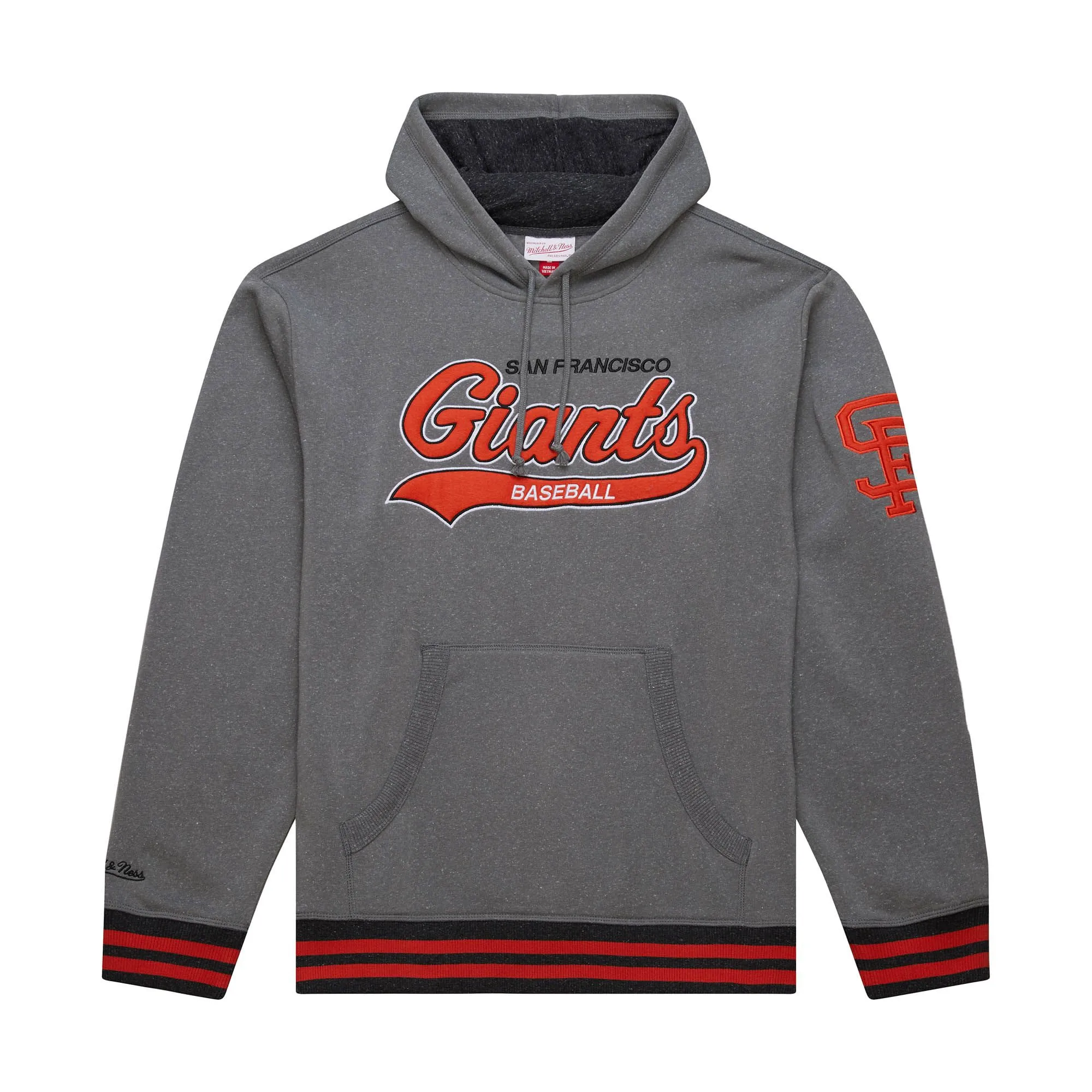 Mitchell & Ness San Francisco Giants Snow Washed Fleece Hoodie Vintage Logo-Grey