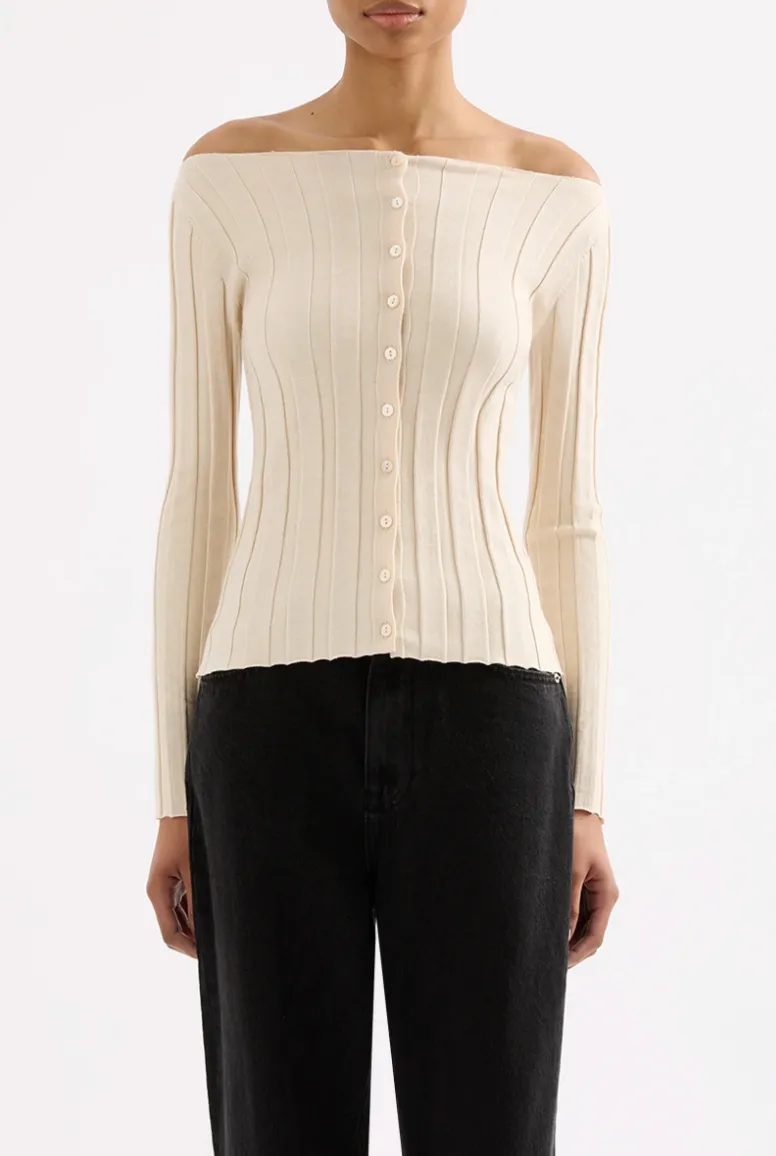 Nude Lucy - Aneke Knit Top (Cream Marle)