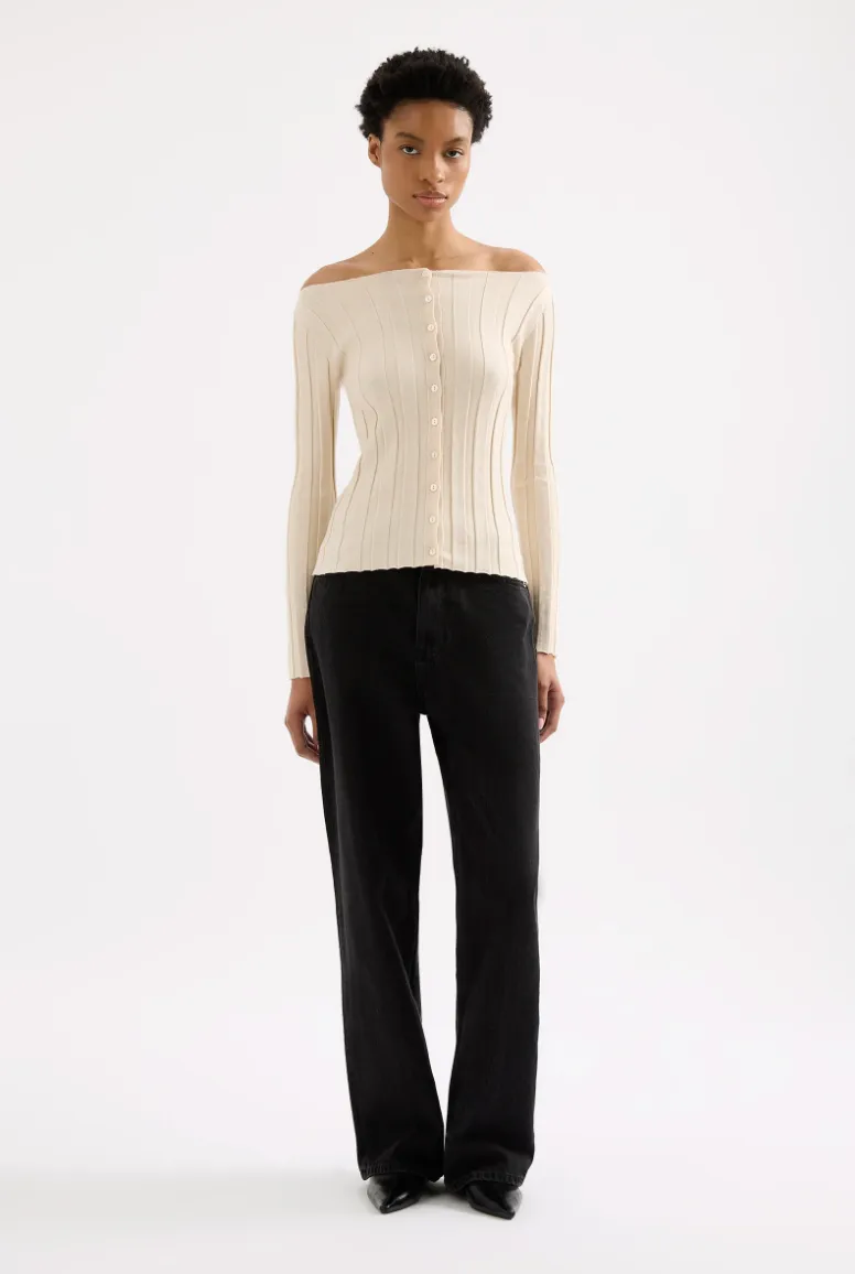 Nude Lucy - Aneke Knit Top (Cream Marle)