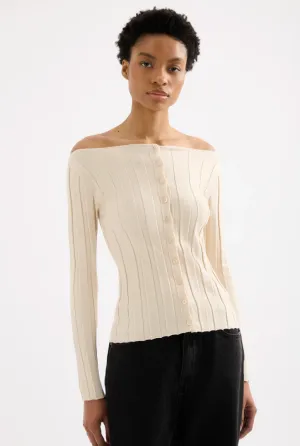 Nude Lucy - Aneke Knit Top (Cream Marle)