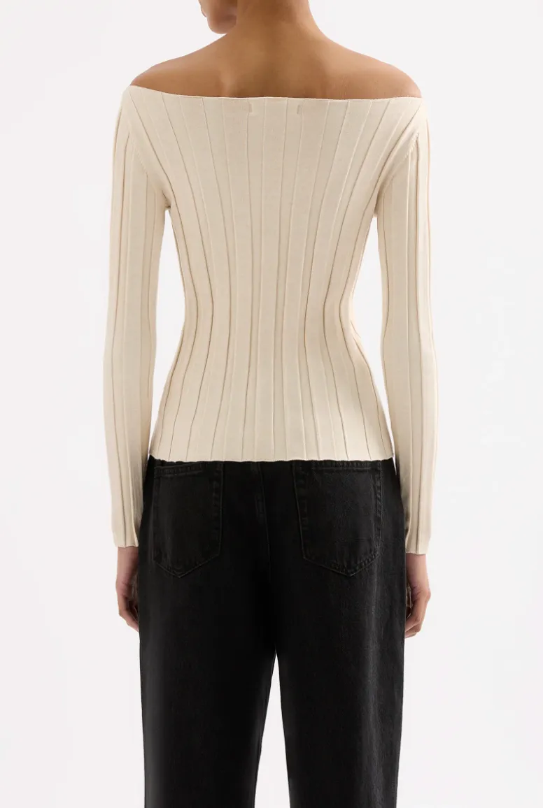 Nude Lucy - Aneke Knit Top (Cream Marle)